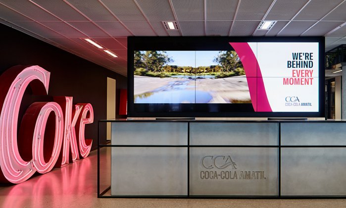Coca-Cola Amatil entry Unispace interior designed Coca-Cola Amatil workplace