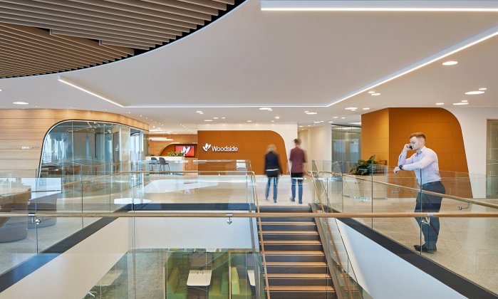 Woodside interior designed by Unispace Unispace's Woodside, Perth featured in Indesign magazine